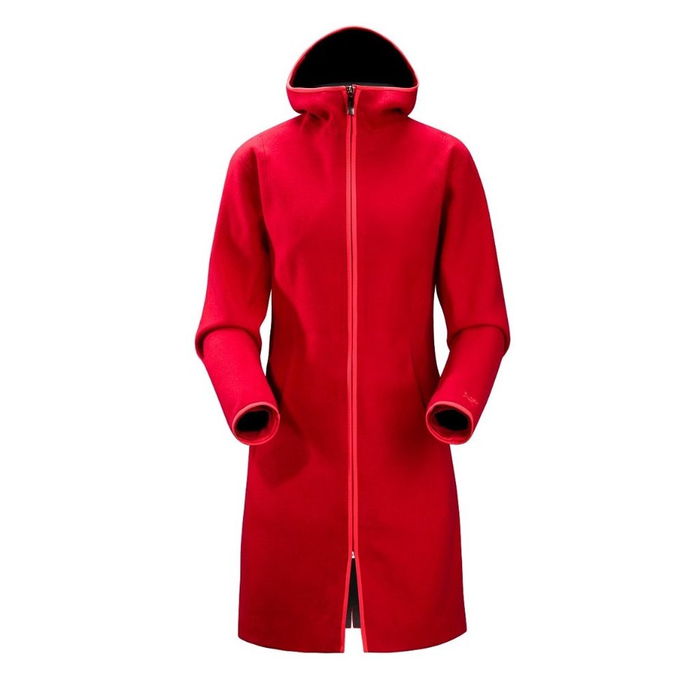 Arc'teryx Lanea Long Wool Coat / XS / Candy Apple Red Hooded Womens